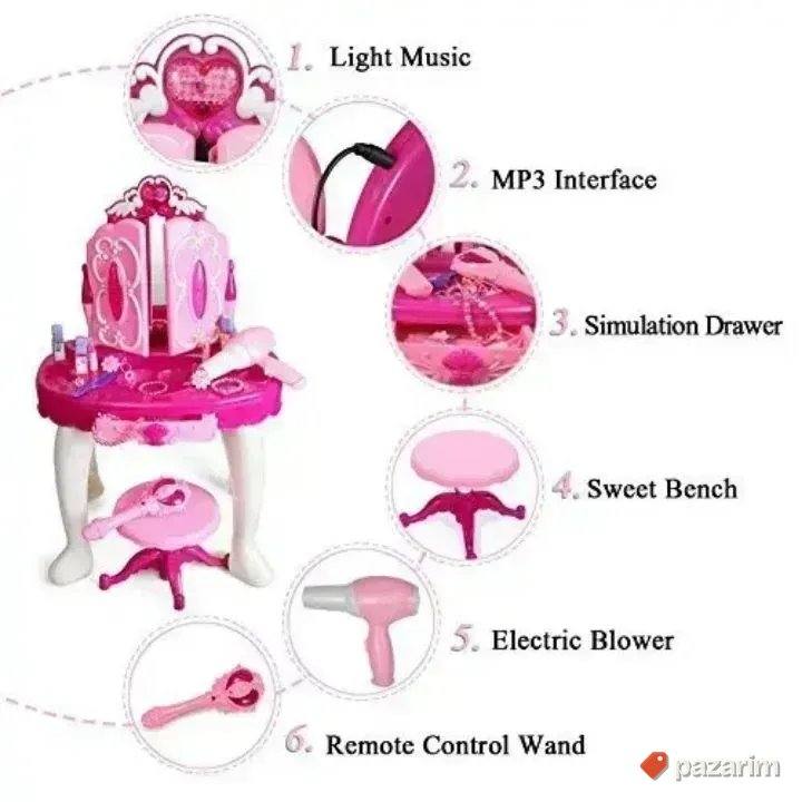 Novo GLAMUROZNO ogledalo+ stolica +MP3 input za devojcicu 1