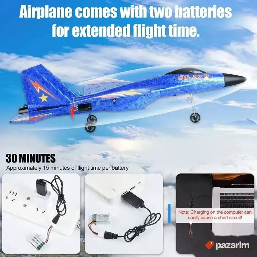 Avion SU-27 na daljinski / Gratis baterije 3