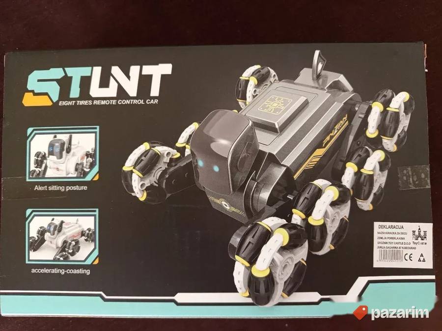 Robot PAS auto 8 točkova na daljinski / Gratis baterije 8