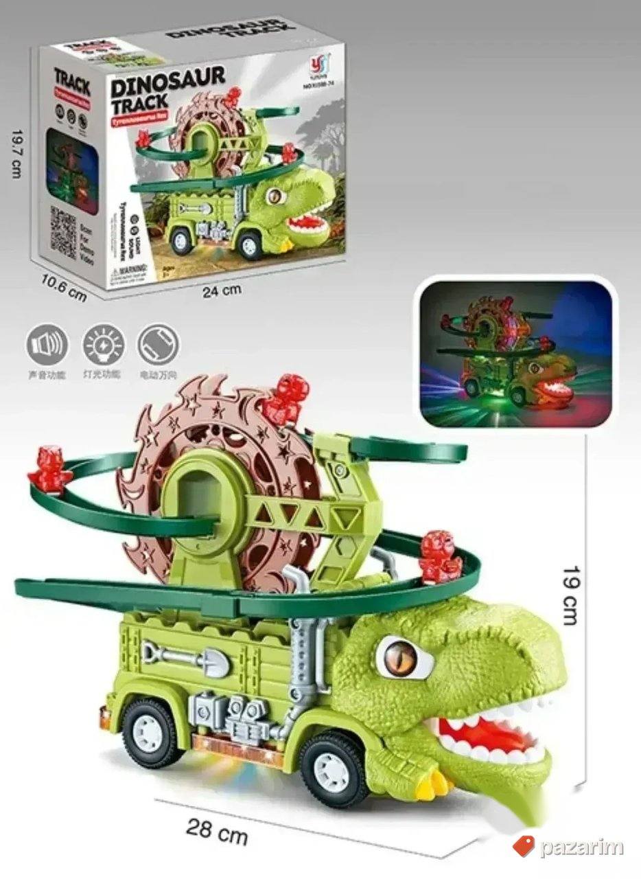 DINOsaurus kamion + TOBOGAN sa 3 mala dinosaurusa igračka 1