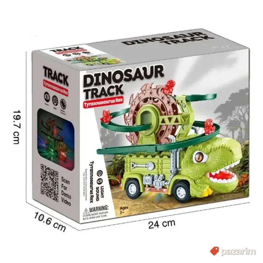 DINOsaurus kamion + TOBOGAN sa 3 mala dinosaurusa igračka 5