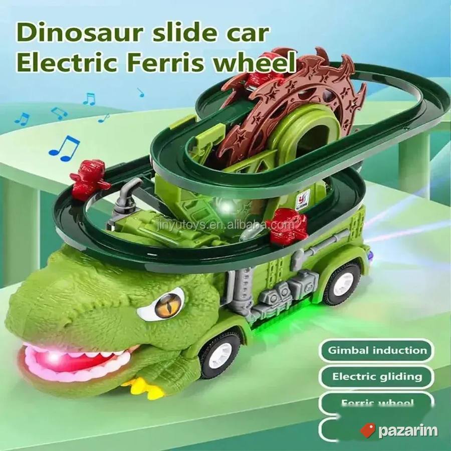 DINOsaurus kamion + TOBOGAN sa 3 mala dinosaurusa igračka 6