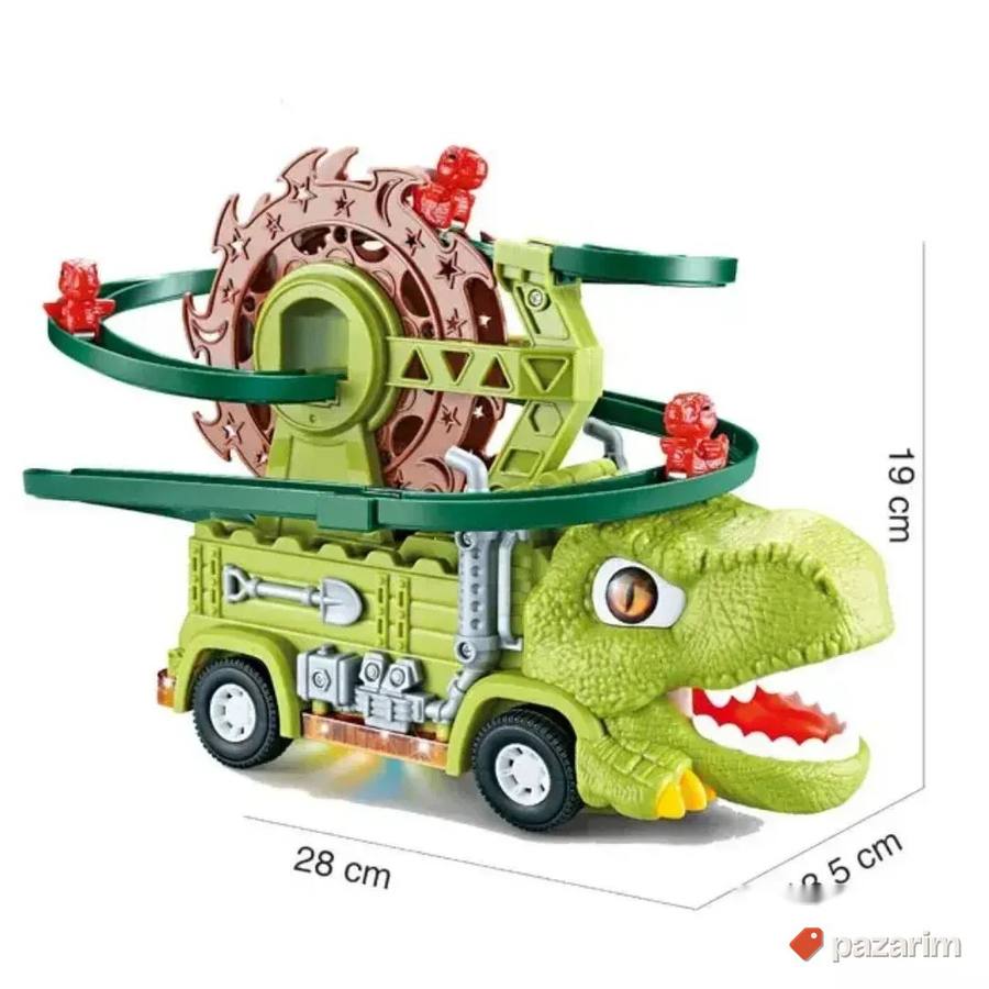 DINOsaurus kamion + TOBOGAN sa 3 mala dinosaurusa igračka 7