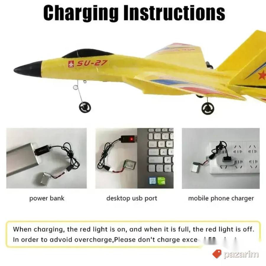 Avion na daljinski SU-27 igračka/ Gratis baterije 3