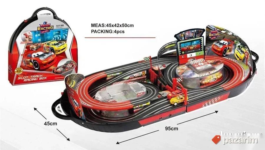 PRENOSIVA trkačka staza u boxu Cars +2 autića igračka 2