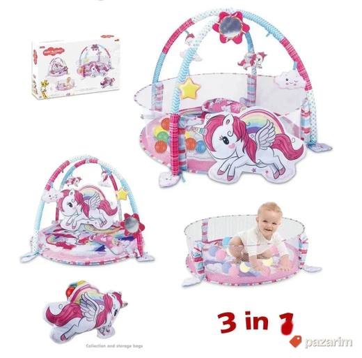 BABY GYM 3u1 prostirka / ogradica / jastuk JEDNOROG za bebe