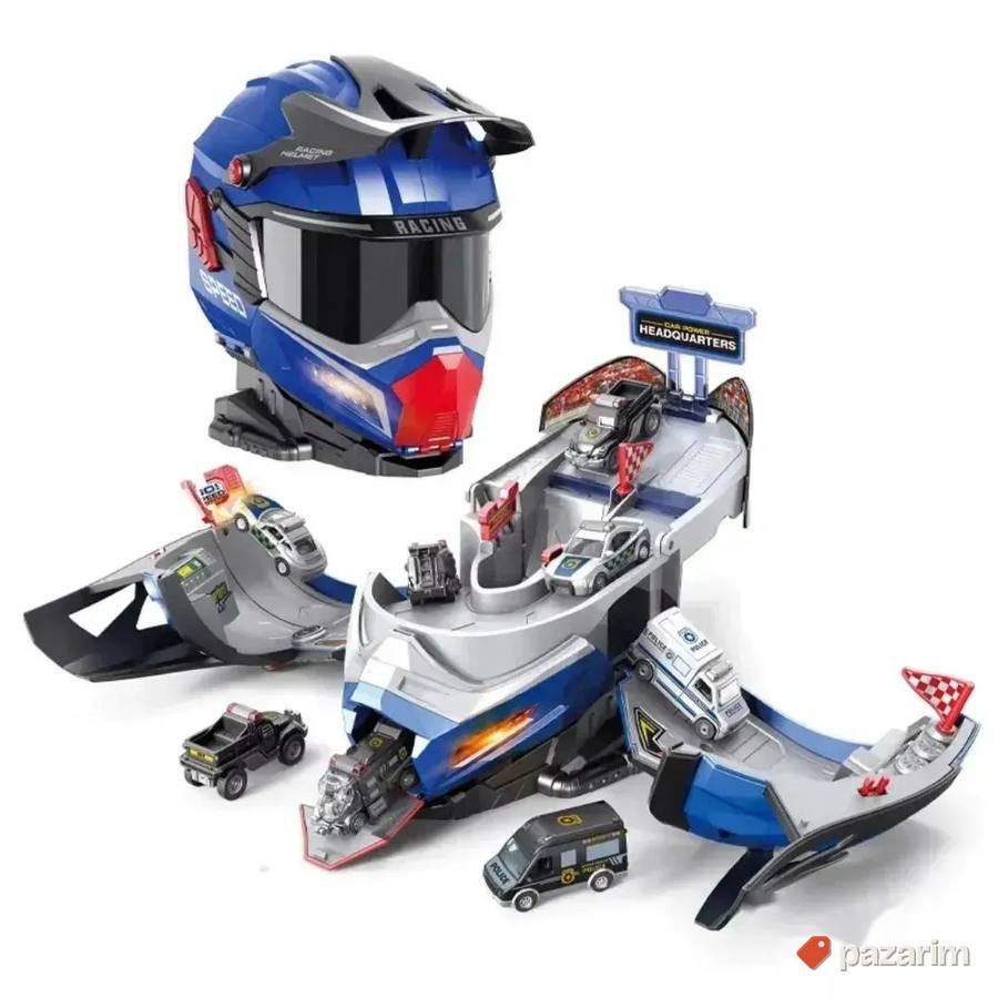 Transformers KACIGA policijska stanica 2u1+4 autića igračka 5