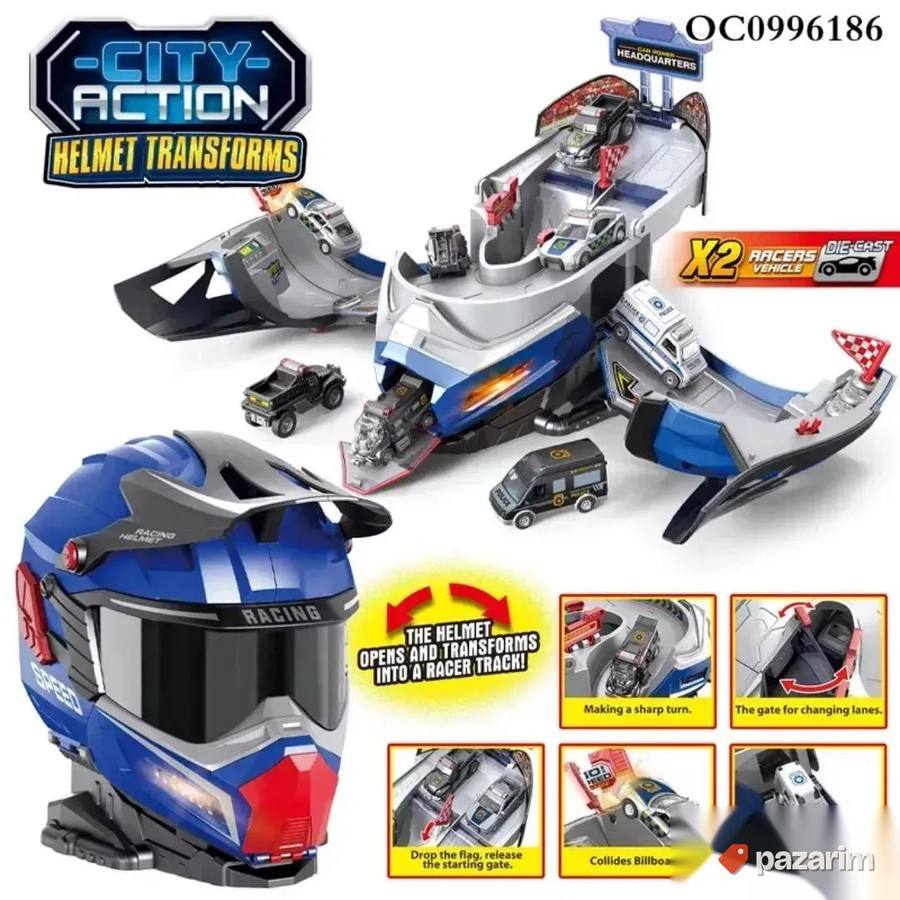 Transformers KACIGA policijska stanica 2u1+4 autića igračka 6