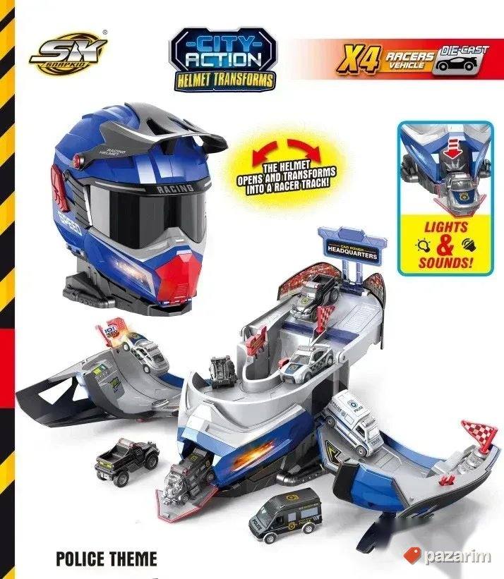 Transformers KACIGA policijska stanica 2u1+4 autića igračka 7