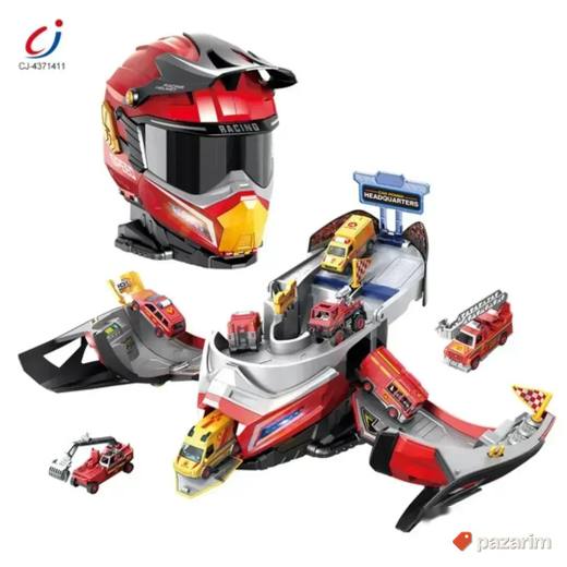 Kaciga transformers vatrogasna stanica 2u1+ 4 auta igračka