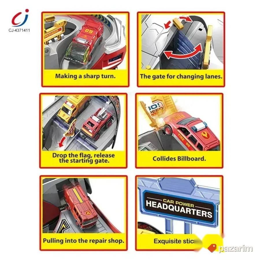 Kaciga transformers vatrogasna stanica 2u1+ 4 auta igračka 2