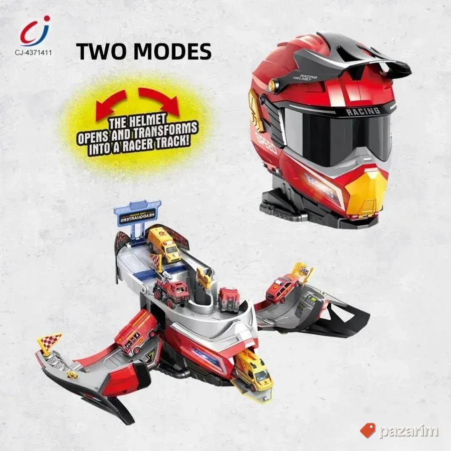Kaciga transformers vatrogasna stanica 2u1+ 4 auta igračka 3