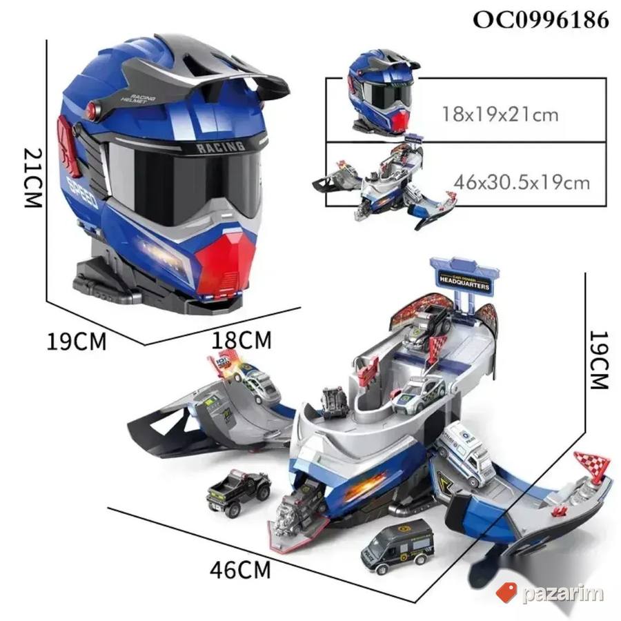 Kaciga transformers vatrogasna stanica 2u1+ 4 auta igračka 7