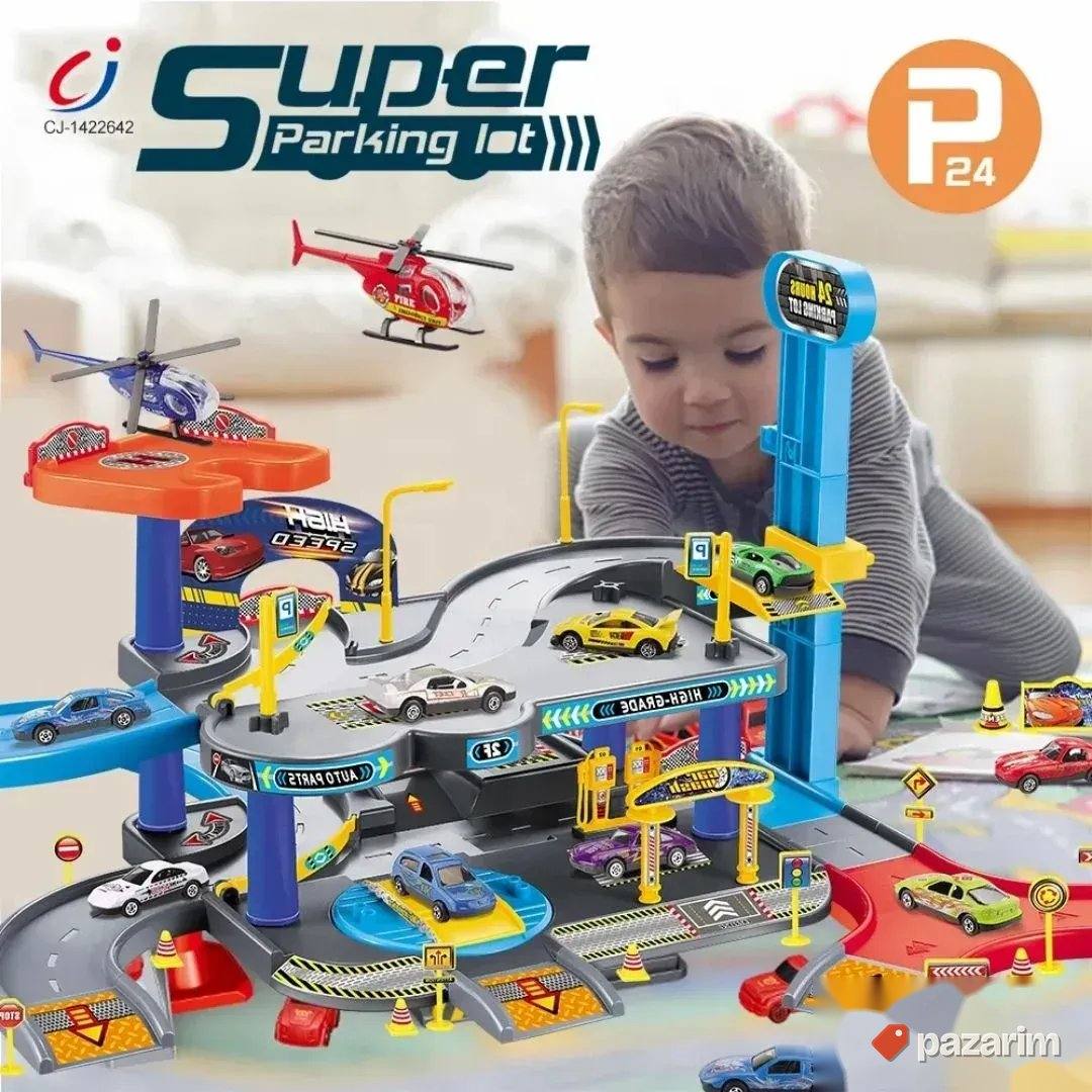 SUPER parking garaža sa helikopterom igračka za decu 1
