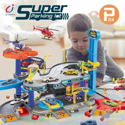SUPER parking garaža sa helikopterom igračka za decu