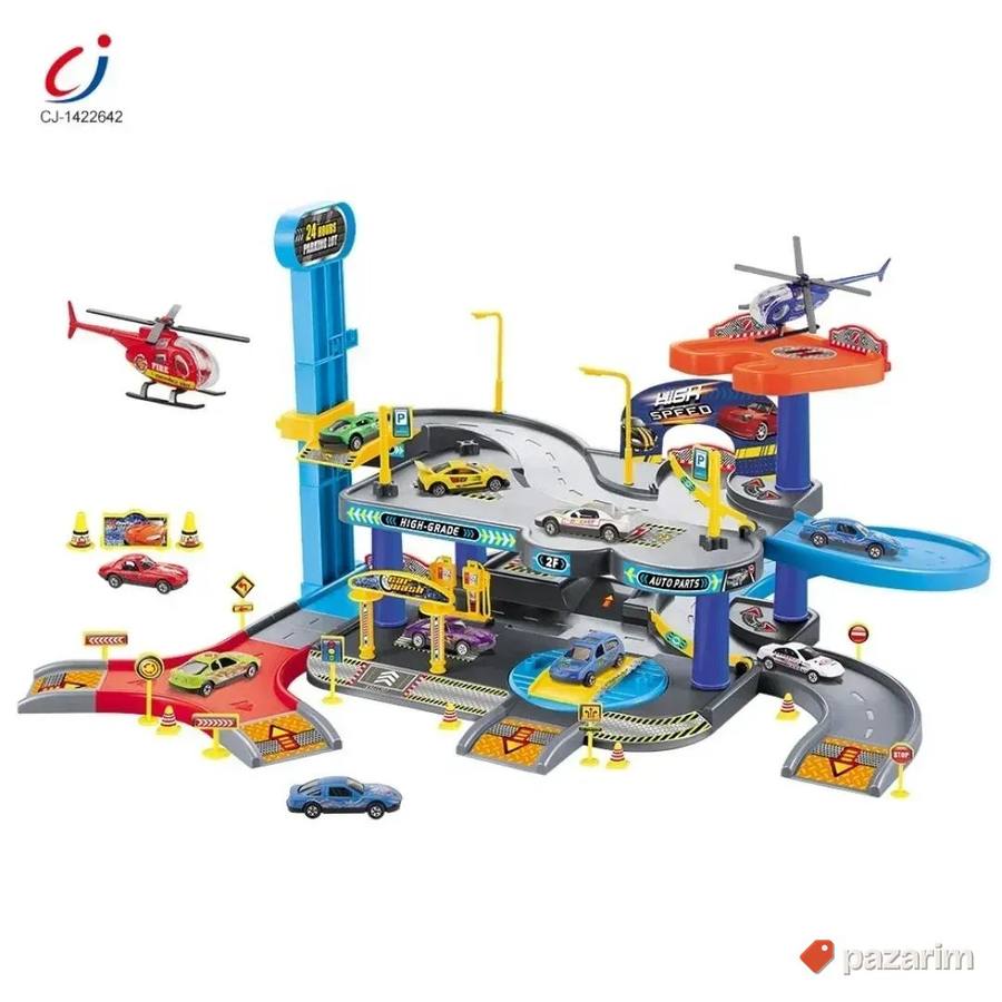 SUPER parking garaža sa helikopterom igračka za decu 3