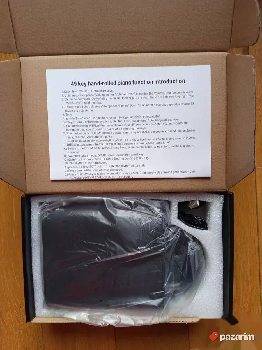 SILIKONSKI piano ROLL UP sintisajzer 49 dirki Gratis baterij 5