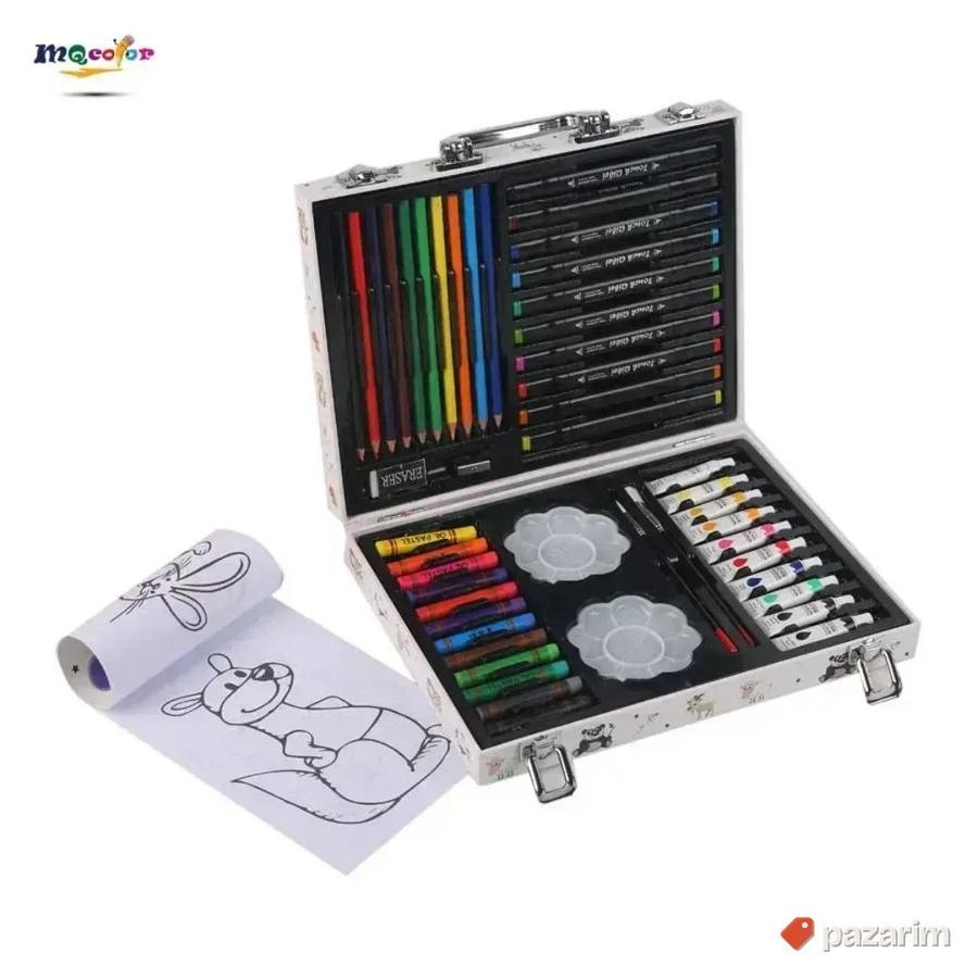 Drveni kofer 48pcs DOSTRANIflomasteri tempere bojice voštane 3