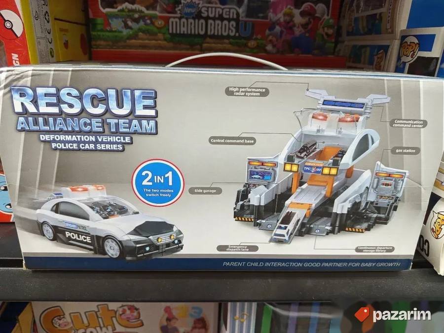 TRANSFORMERS Auto 2u1 se pretvara u garažu+ 6 autića igračka 5