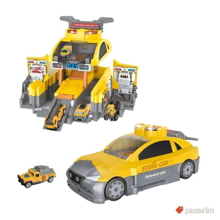 TRANSFORMERS Auto 2u1 se pretvara u garažu+ 6 autića igračka 6