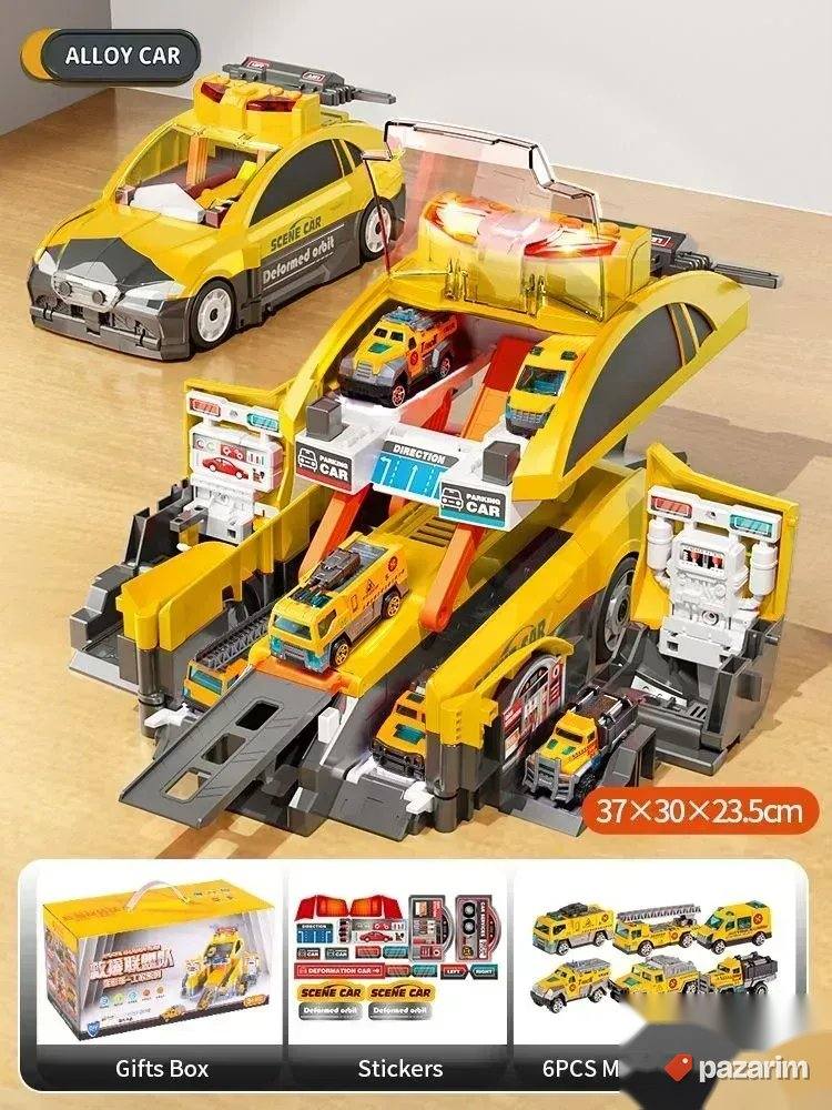 TRANSFORMERS Auto 2u1 se pretvara u garažu+ 6 autića igračka 8