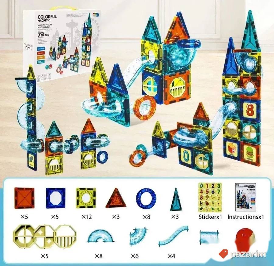 3D Magnetne raznobojne 73 kocke igračka 3