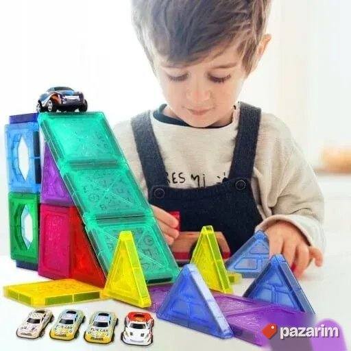 Šarene magnetne 3D kocke 59 komada+ 10 autića igračka 2
