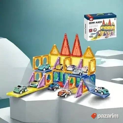 Šarene magnetne 3D kocke 59 komada+ 10 autića igračka 4