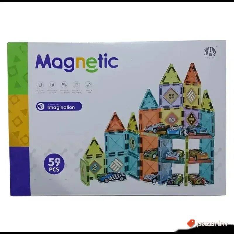 Šarene magnetne 3D kocke 59 komada+ 10 autića igračka 5