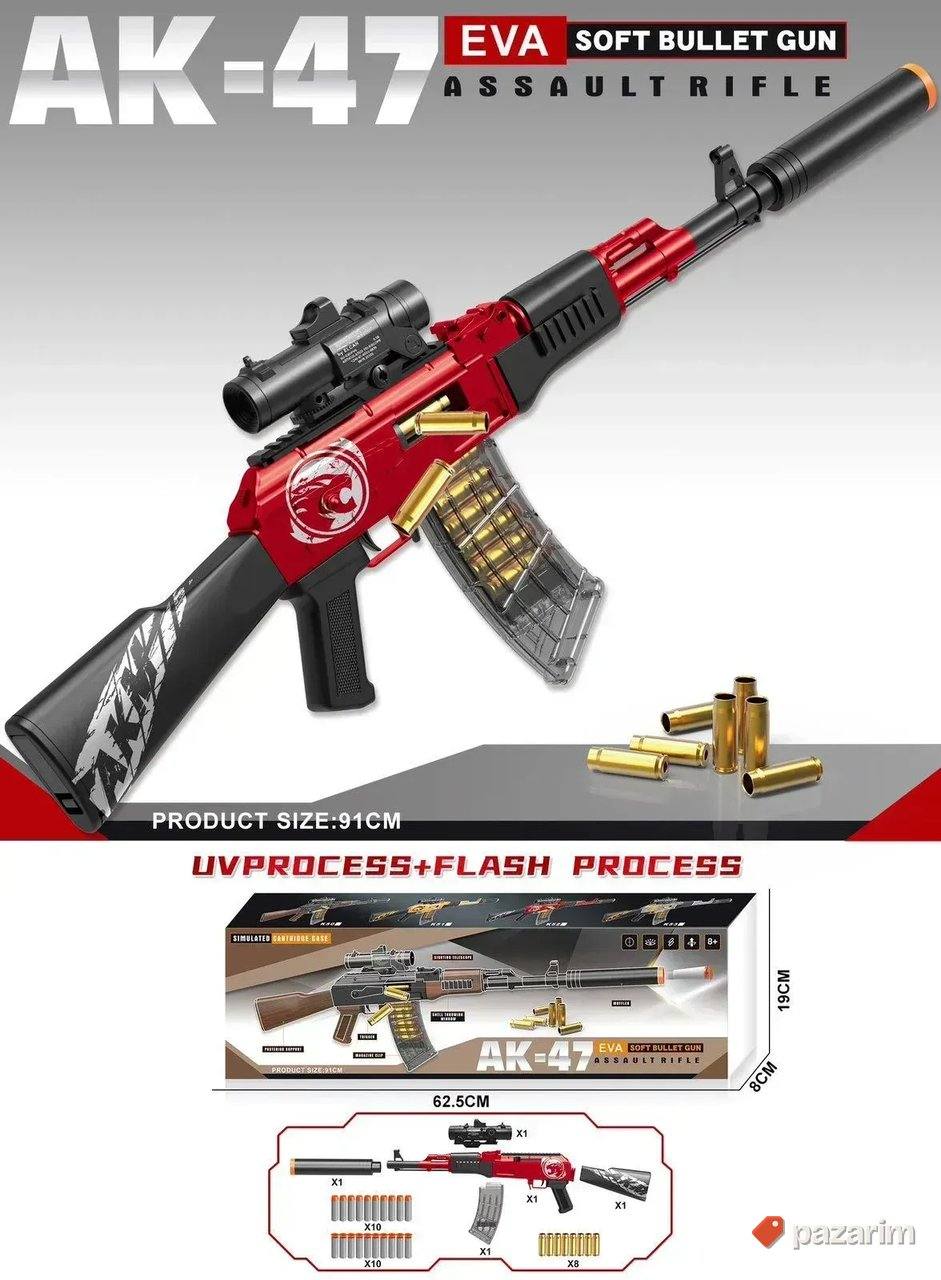 Velika puška AK-47 na mekane EVA metkiće igračka 1