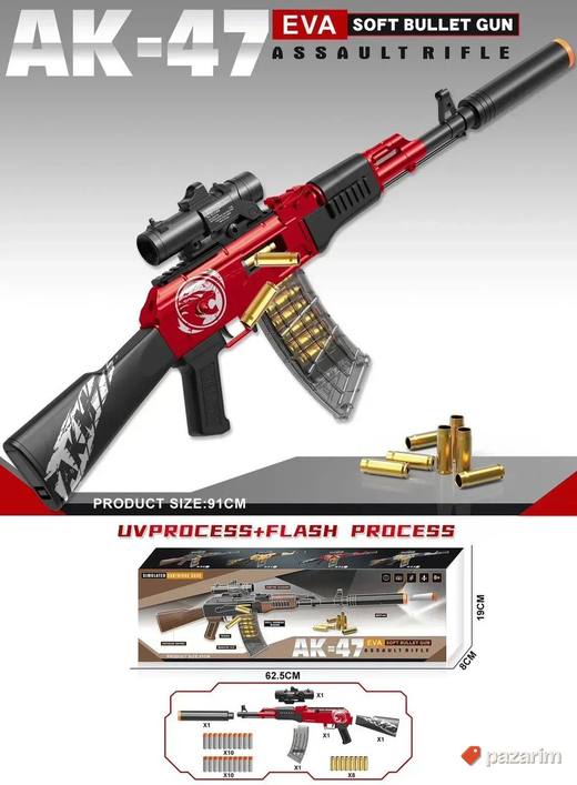 Velika puška AK-47 na mekane EVA metkiće igračka