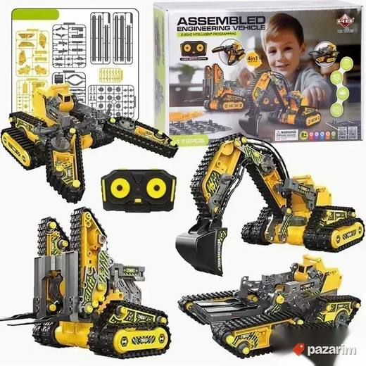 Bager guseničar 4u1 transformers 176 delova + Daljinski