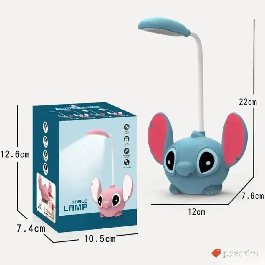 Dečija LED stona lampa STITCH sa rezačem za olovke igračka 4