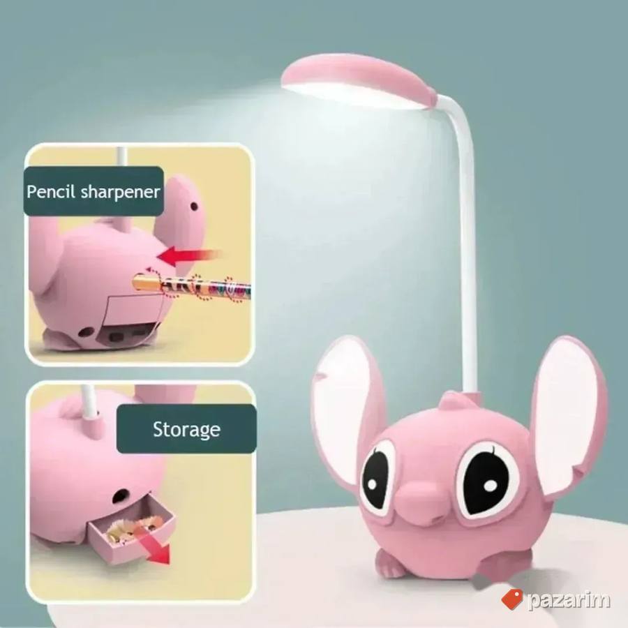 Dečija LED stona lampa STITCH sa rezačem za olovke igračka 7