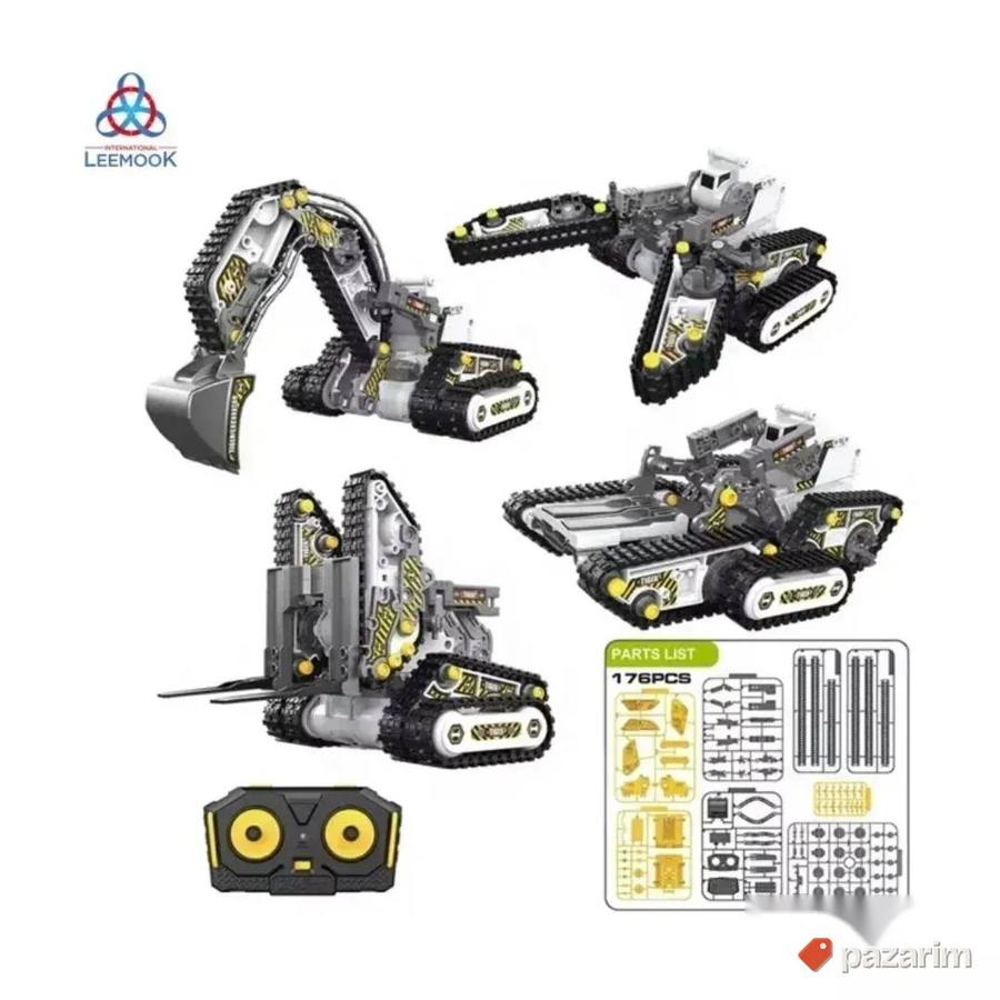 Bager 4u1 guseničar transformers 176 delova + Daljinski 5