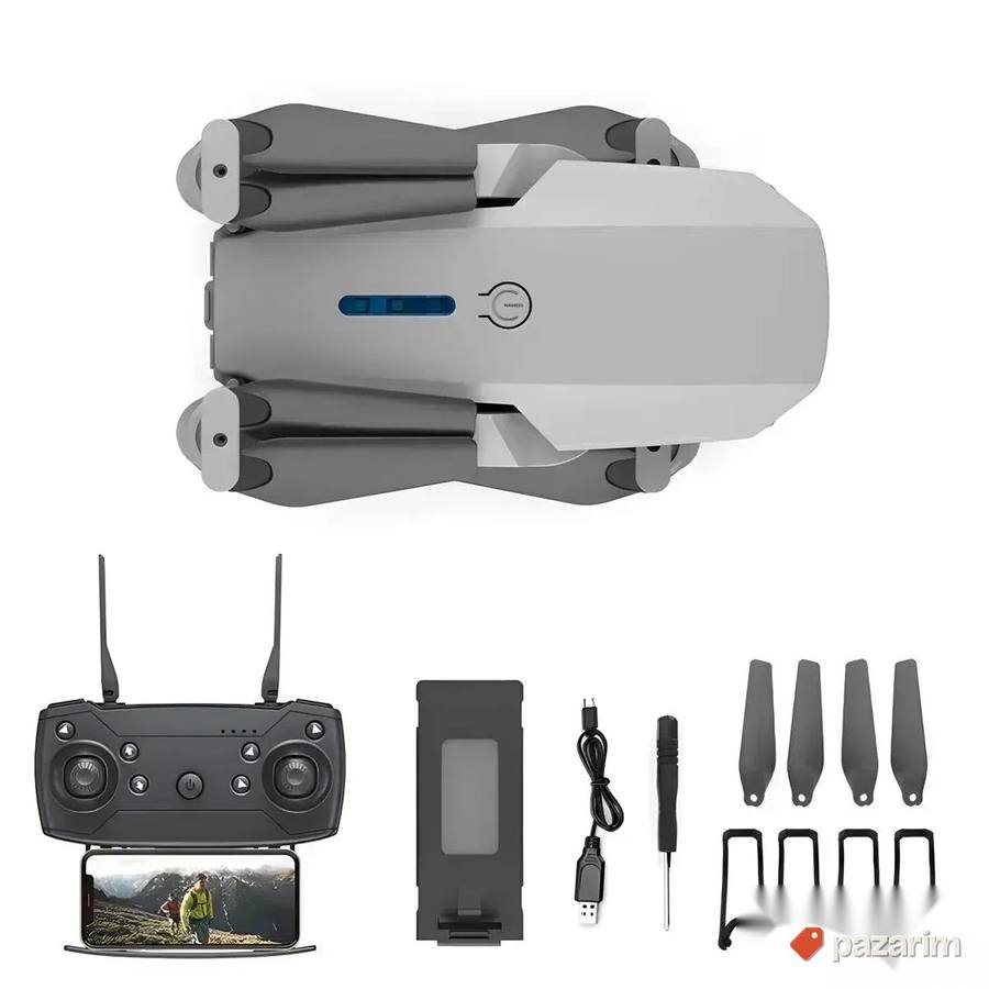 PAMETNI sklopivi DRON W8 sa 2 kamere/ Gratis baterije 3