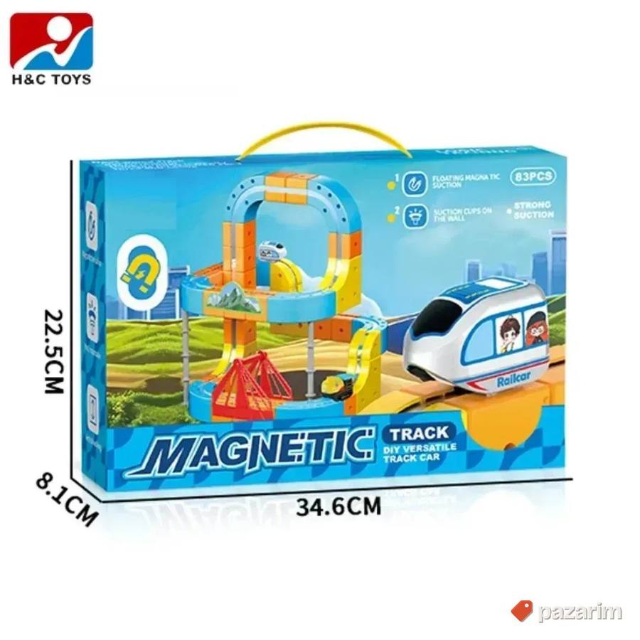 Magnetna staza set 83 delova sa vozom igračka 8