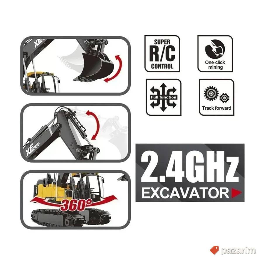 VELIKI bager XF guseničar+ Daljinski+Zvuk i svetlost igračka 3