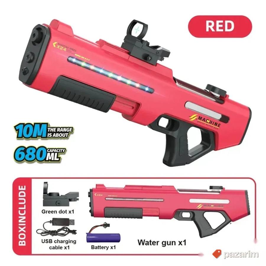 NOVO Velika puška na vodu sa 2 mlaznice istovremeno igračka 3