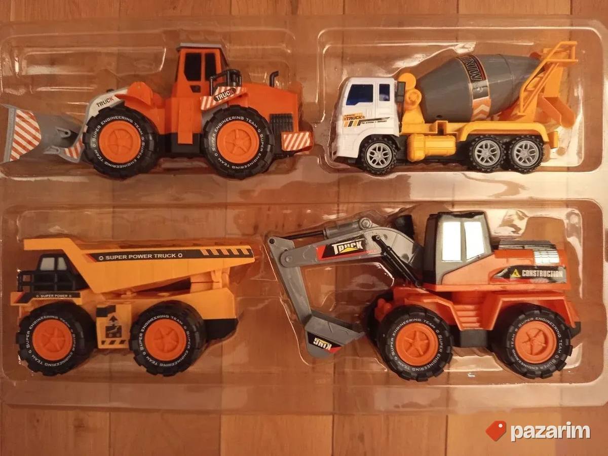 SET 4 / Buldožer/Mešalica/Kiper/Bager / Poguraj i pusti 1