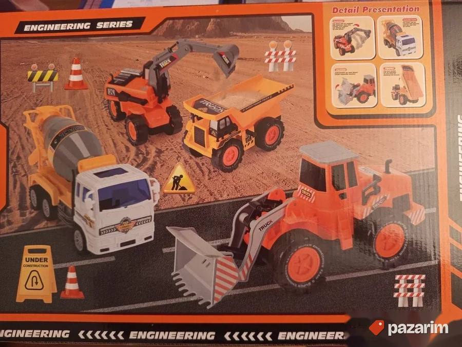 SET 4 / Buldožer/Mešalica/Kiper/Bager / Poguraj i pusti 6