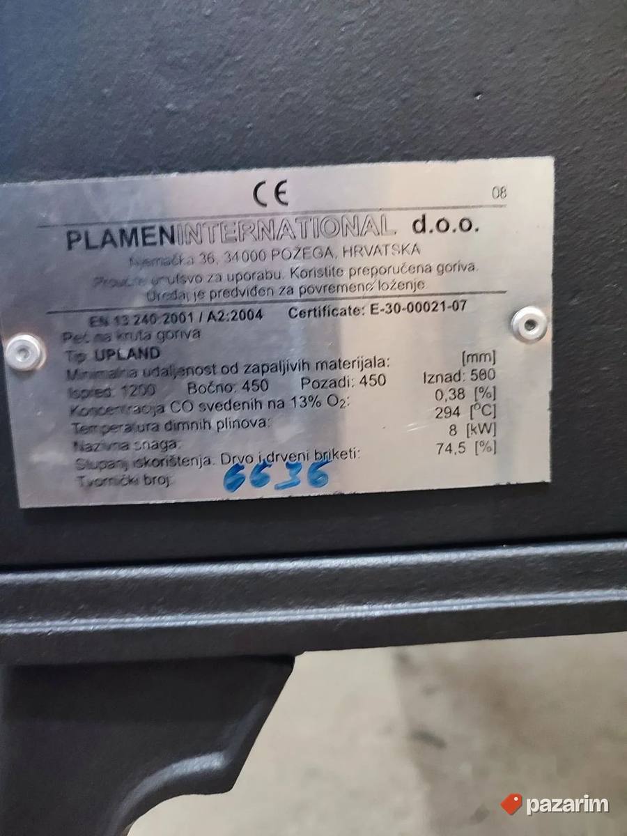 Upland kamin pec plamen od gusa novo 6