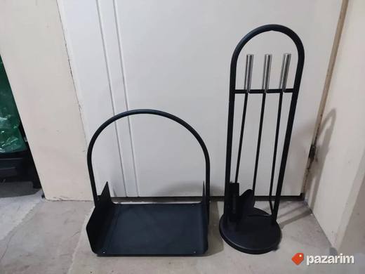 Set za kamin pribor i stalak za drva za kamine peci novo