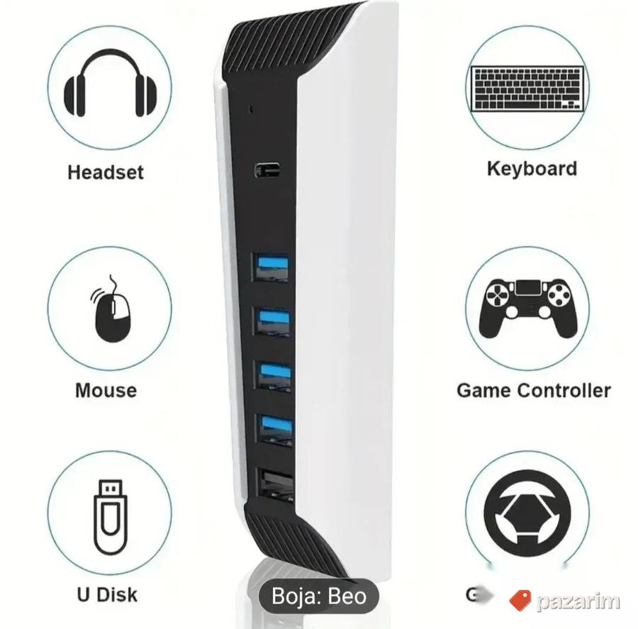 Usb hub za ps5 prosirenje portova sony PlayStation novo 2