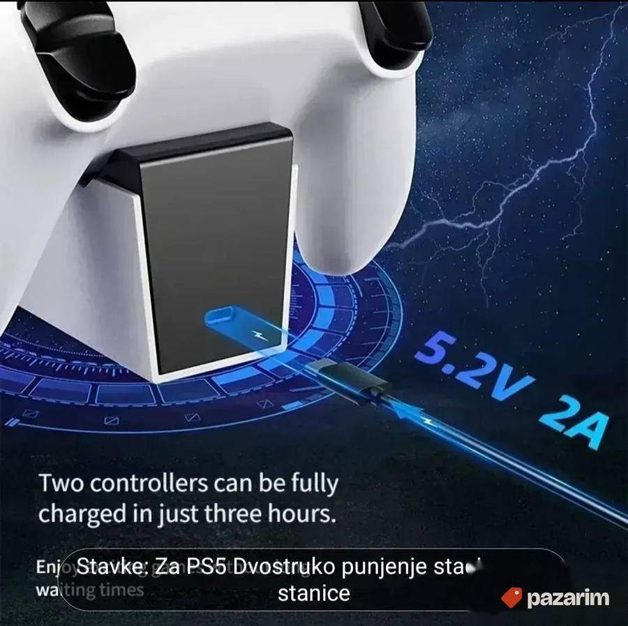Dupli punjac za ps5 dzojstik sony PlayStation novo 5