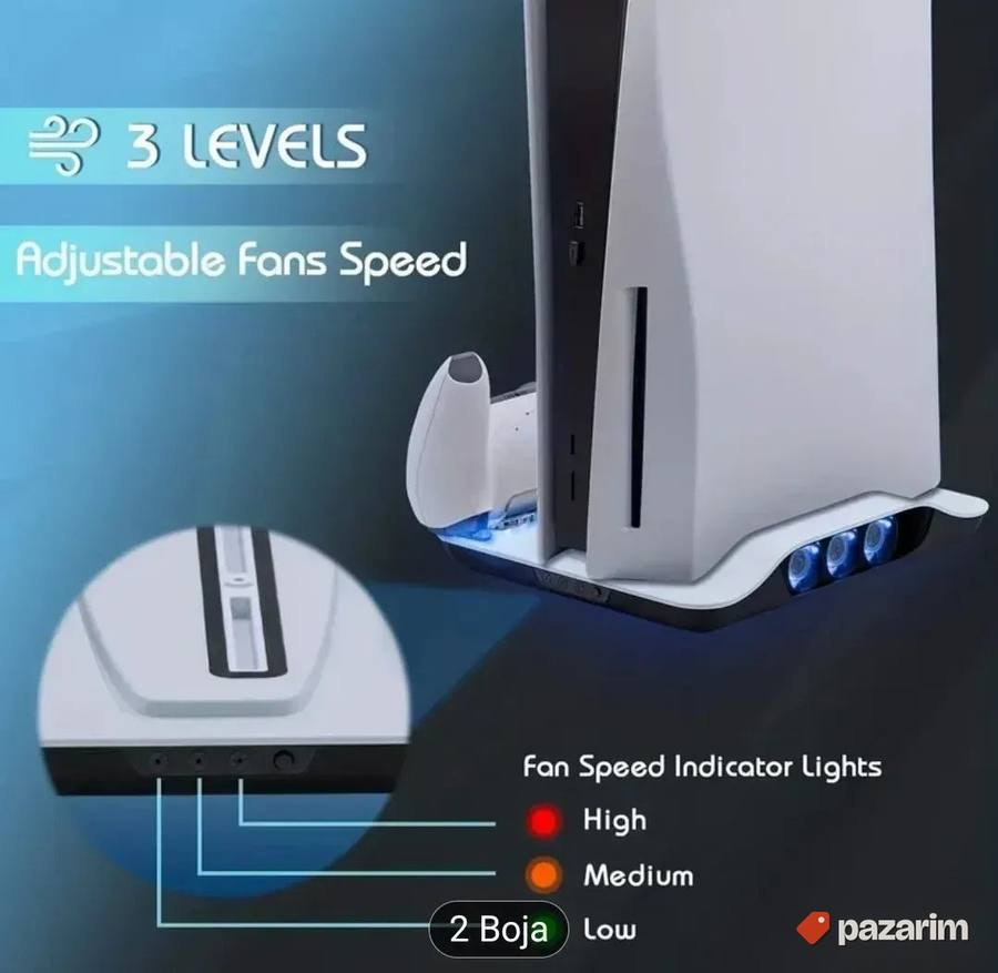 Stalak za hladjenje ps5 i punjenje dzojstika PlayStation 7