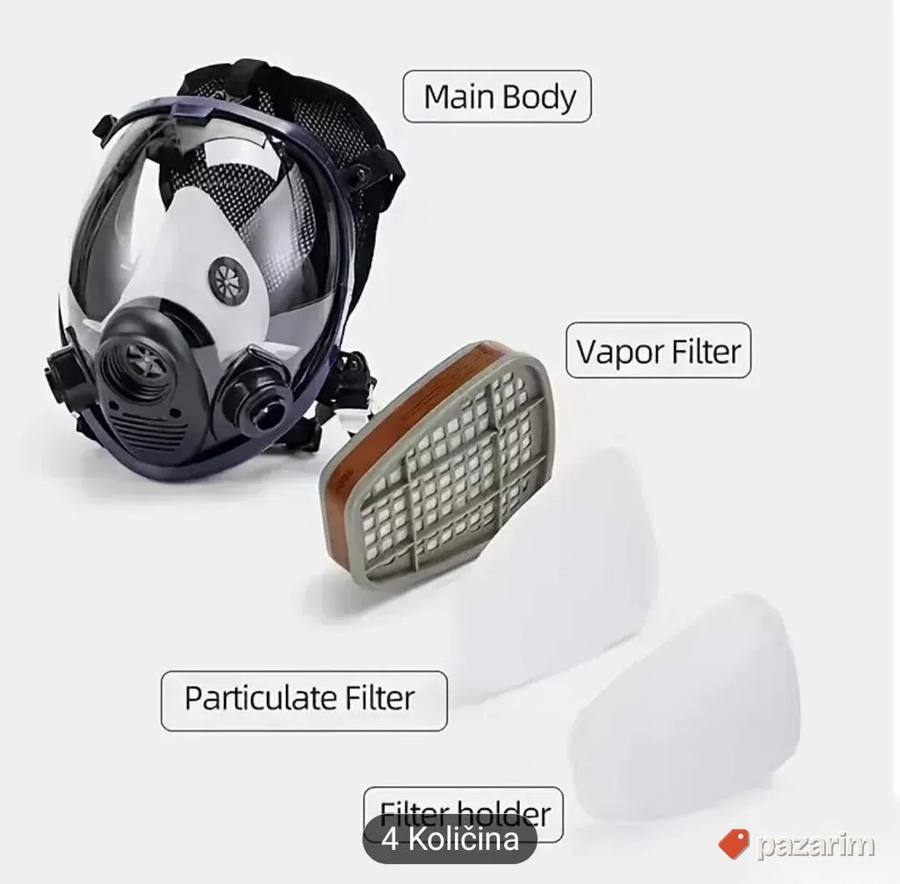 Maska full face 3m sa filterima 6001 27u1 novo 3