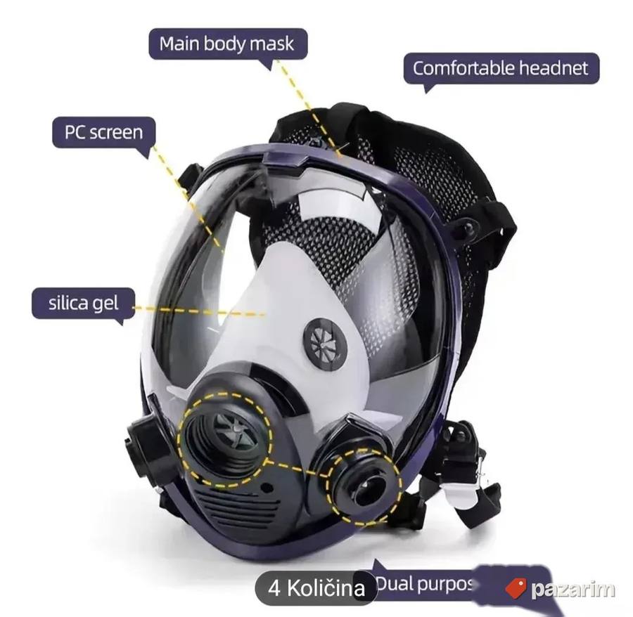 Maska full face 3m sa filterima 6001 27u1 novo 5