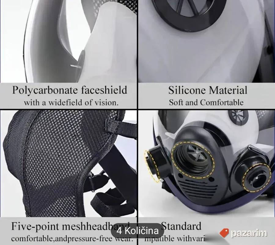 Maska full face 3m sa filterima 6001 27u1 novo 6
