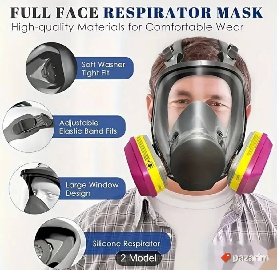 Zastitna maska za lice full face 3m 60923 sa filterima novo 2